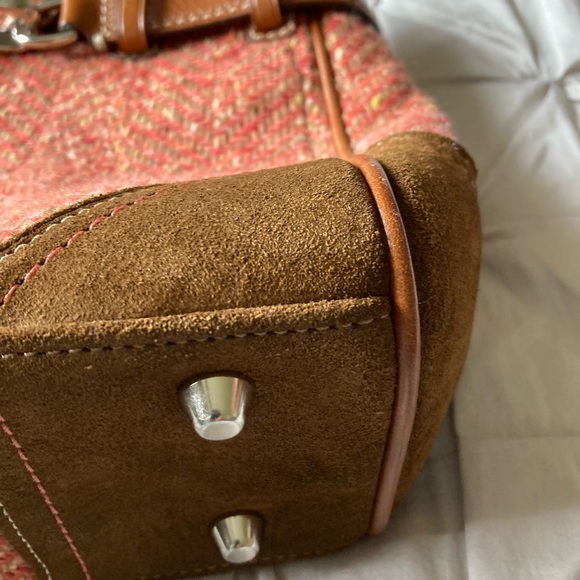 Coach tweed leather handbag - Picture 5 of 6